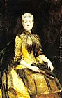 Leigh Canvas Paintings - A Portrait of Mrs. James Leigh Coleman